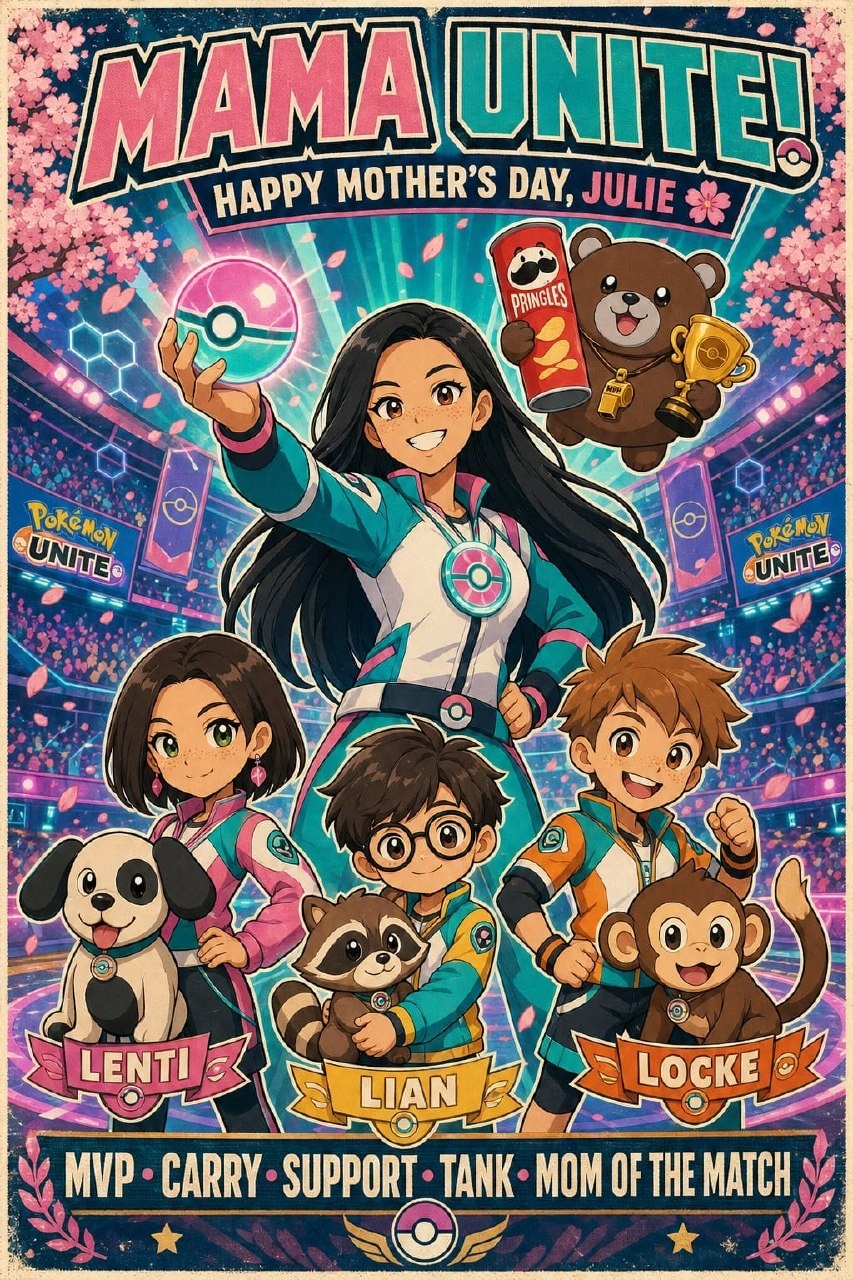 MAMA UNITE — Pokémon Unite Mother's Day poster