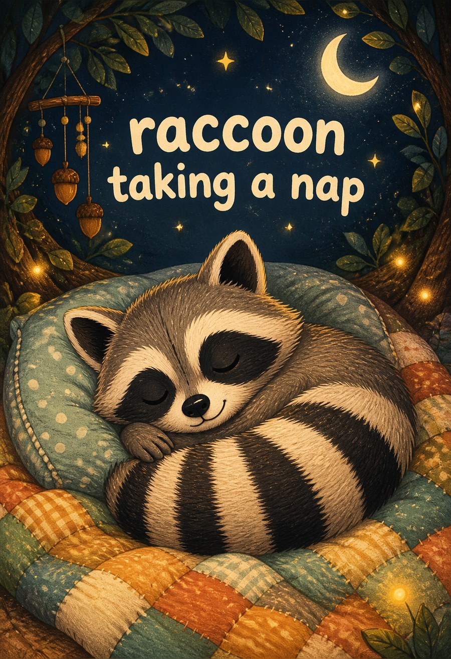 RACCOON TAKING A NAP